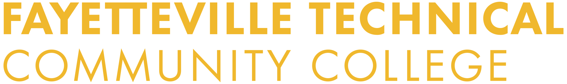 Fayetteville Technical Community College in gold lettering
